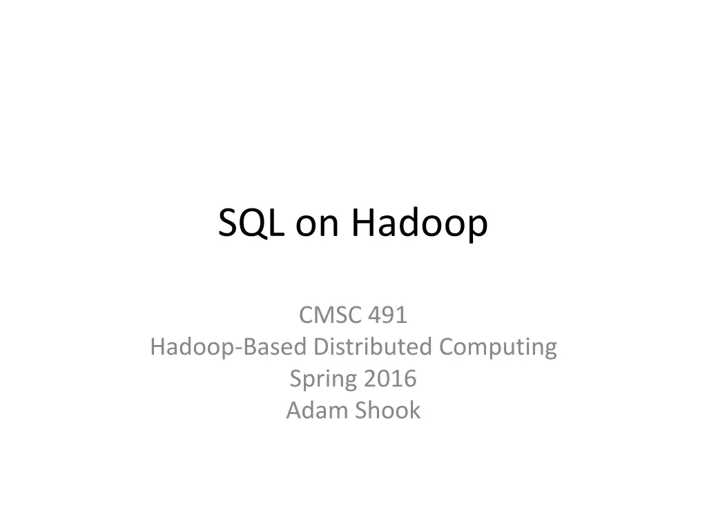 sql on hadoop