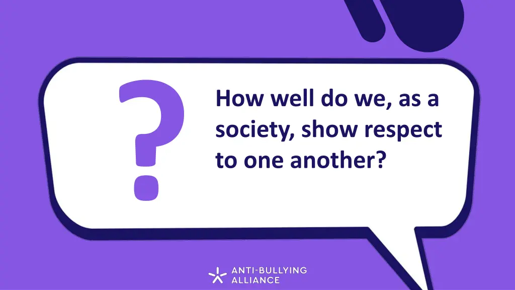 how well do we as a society show respect