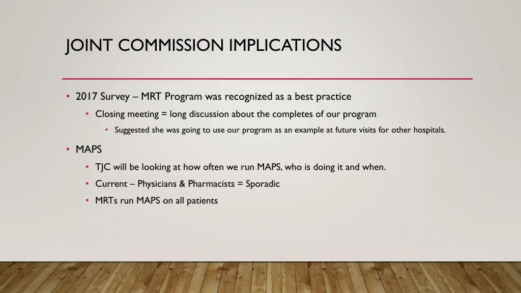 joint commission implications