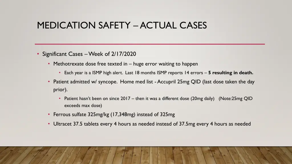 medication safety actual cases 1