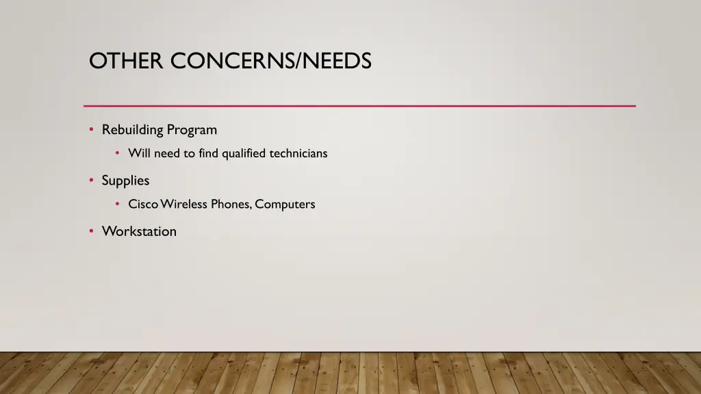 other concerns needs