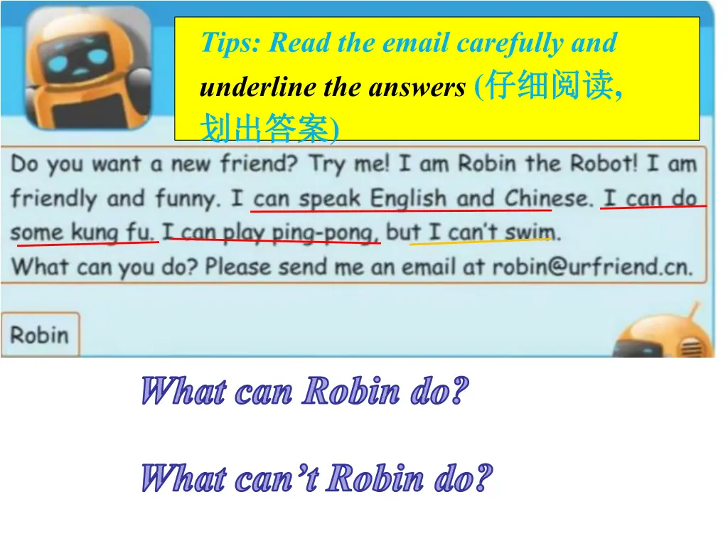 tips read the email carefully and underline