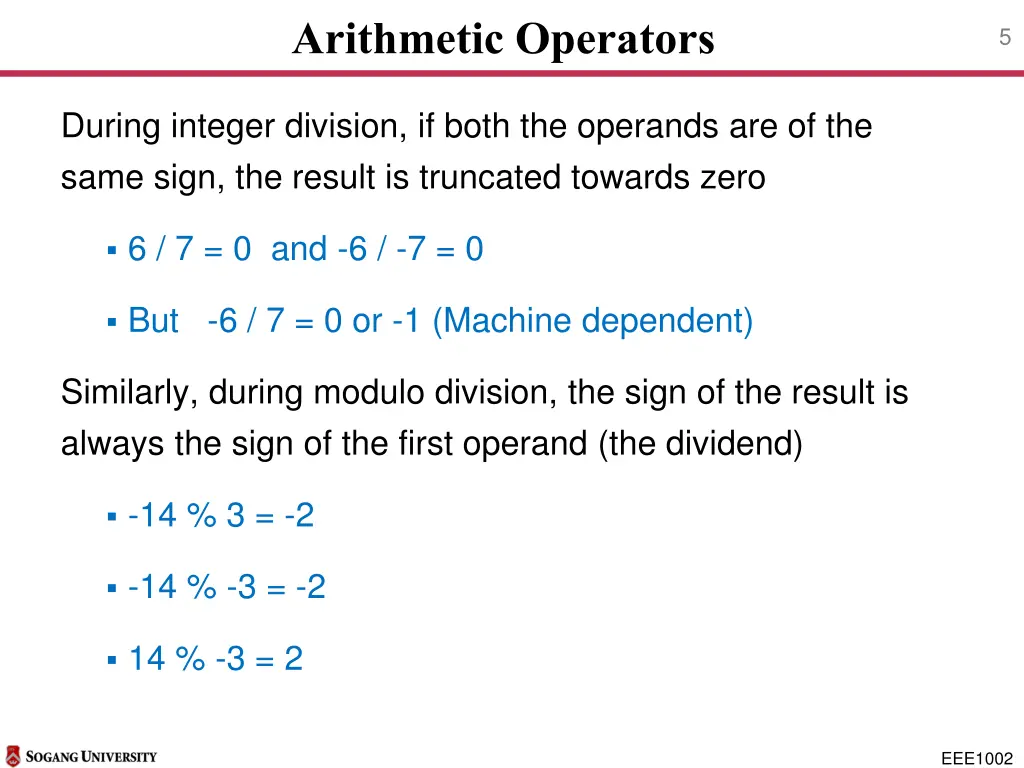 arithmetic operators 2