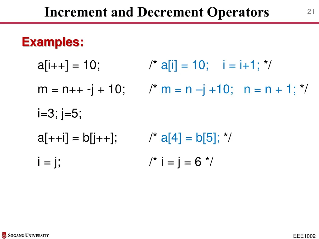 increment and decrement operators 2