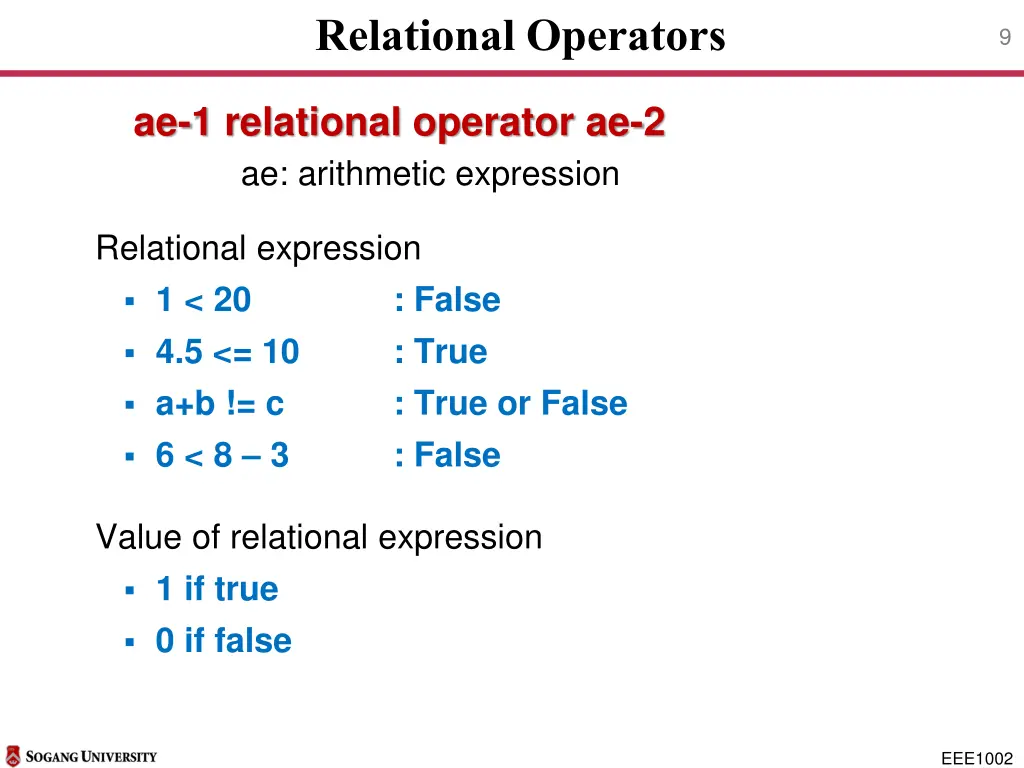 relational operators 1