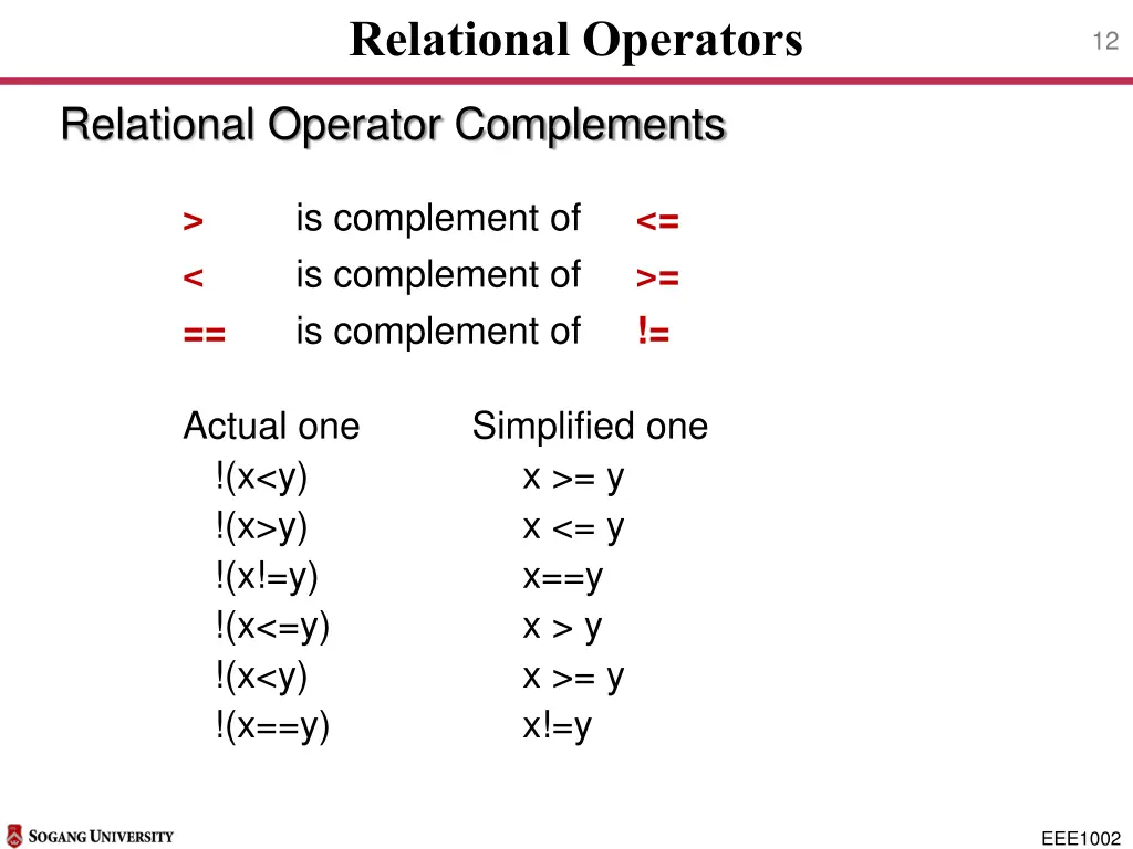 relational operators 4