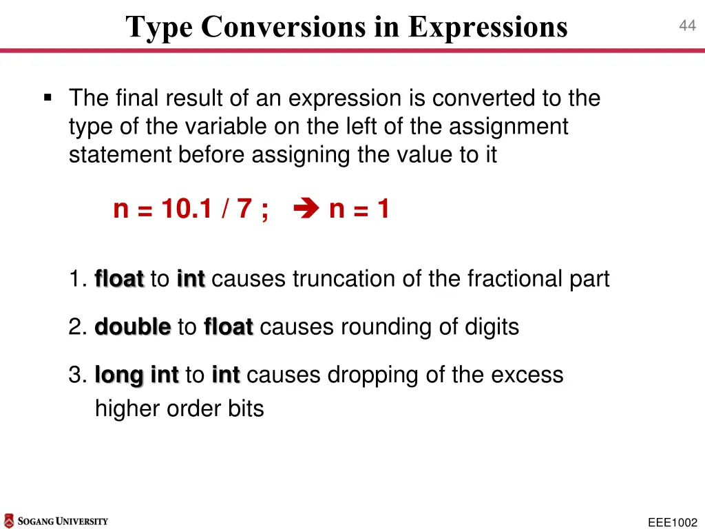 type conversions in expressions 5