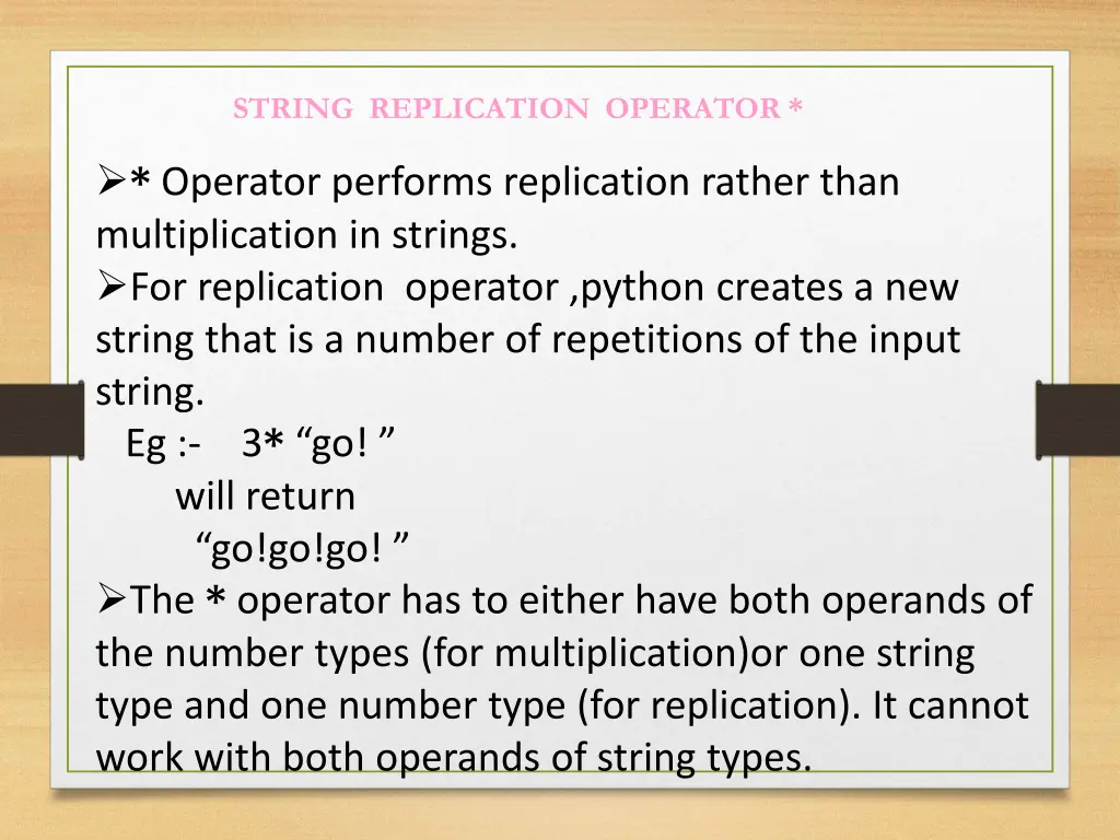string replication operator