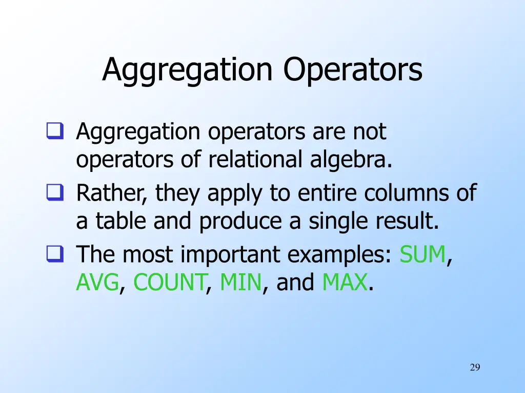 aggregation operators