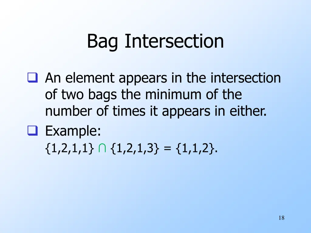 bag intersection