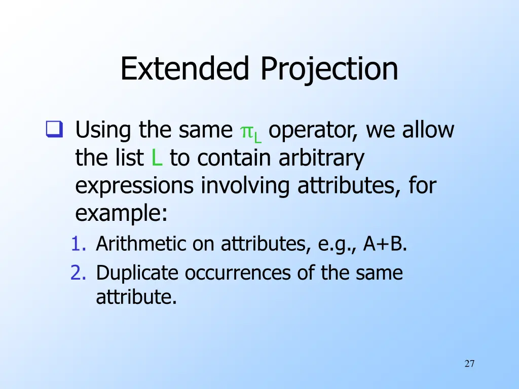 extended projection