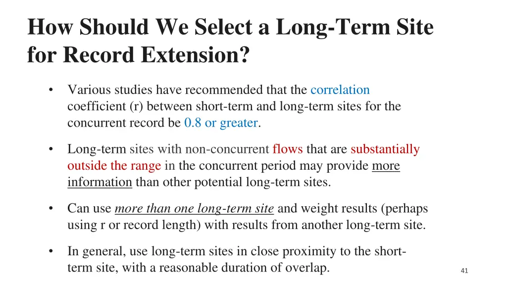 how should we select a long term site for record