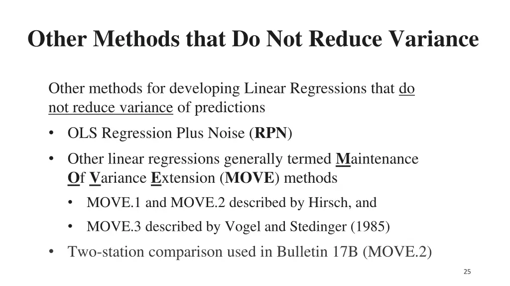 other methods that do not reduce variance