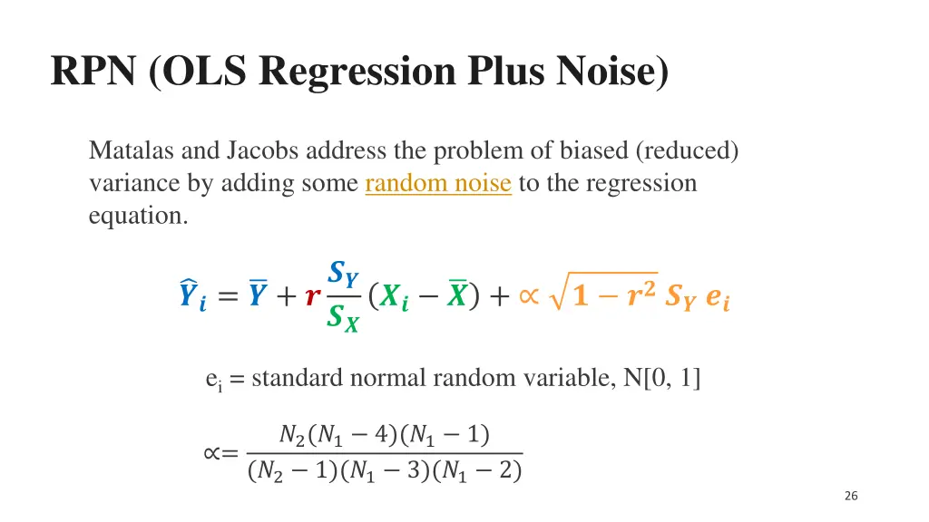 rpn ols regression plus noise