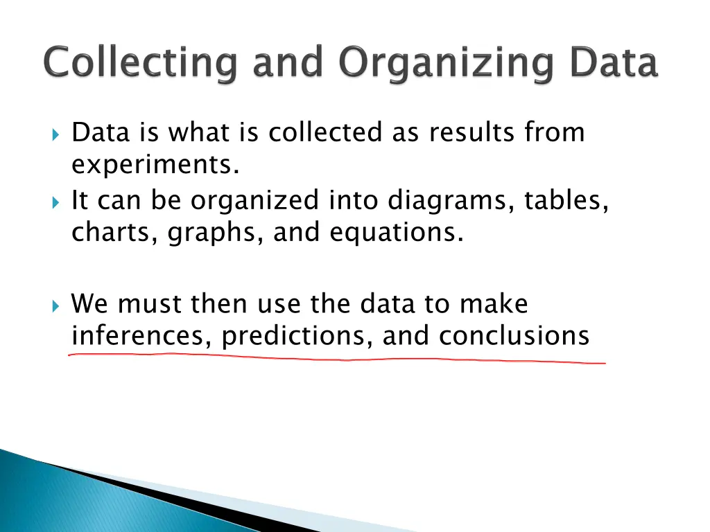 data is what is collected as results from