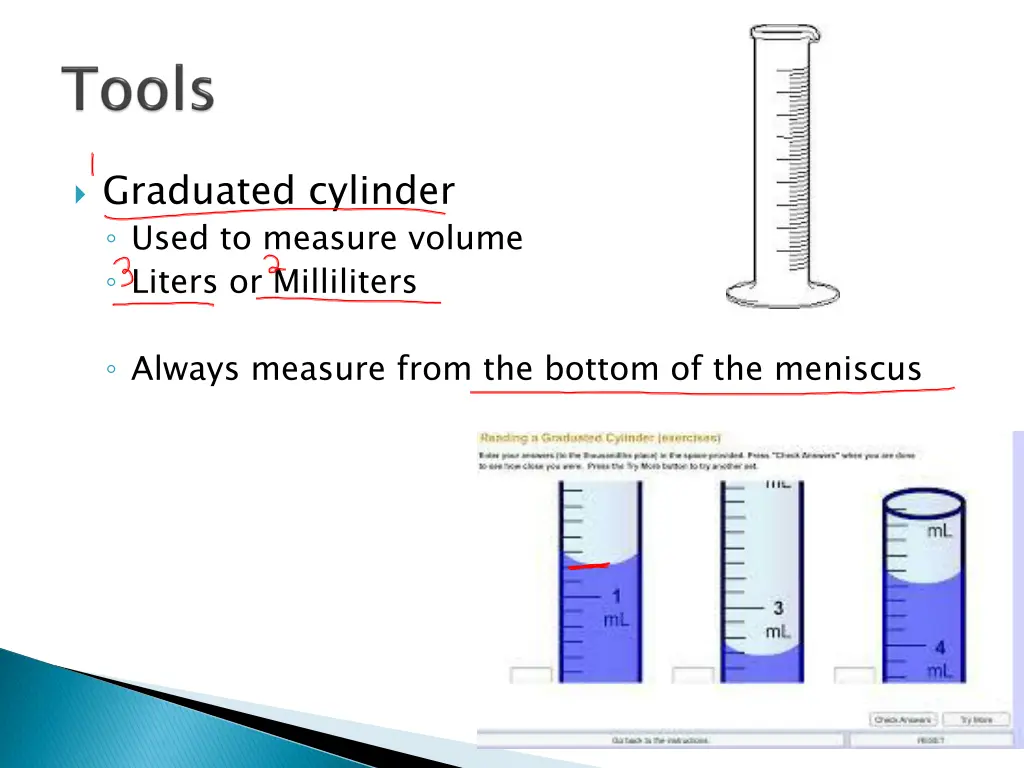 graduated cylinder used to measure volume liters
