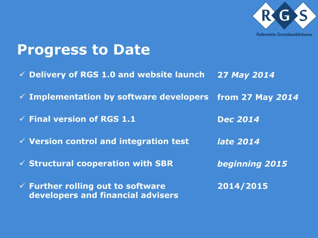 progress to date