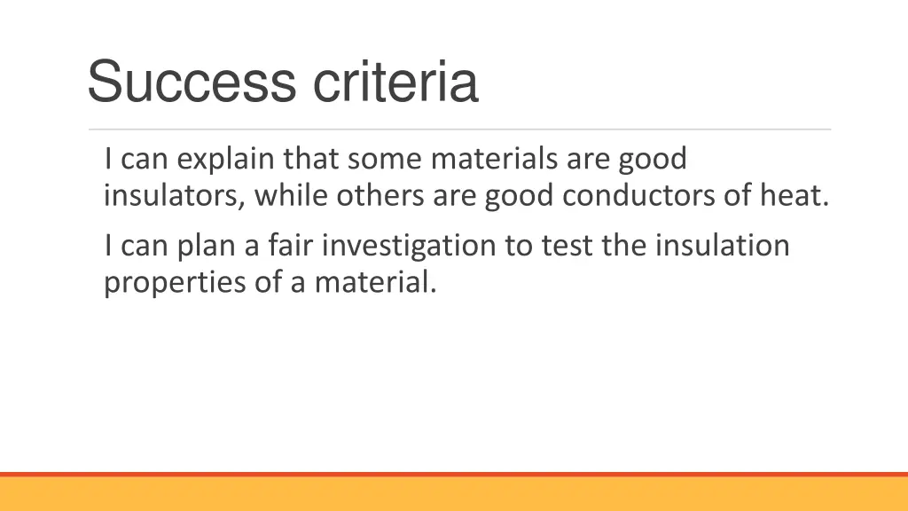 success criteria