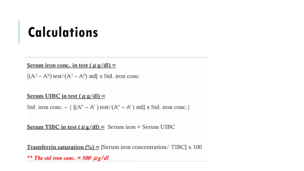 calculations