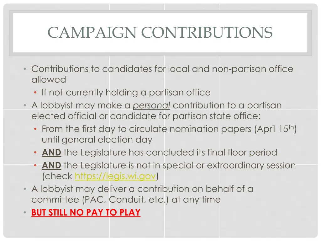 campaign contributions