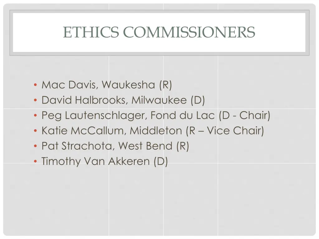ethics commissioners