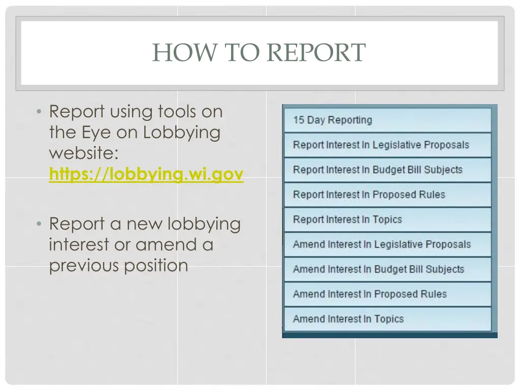 how to report