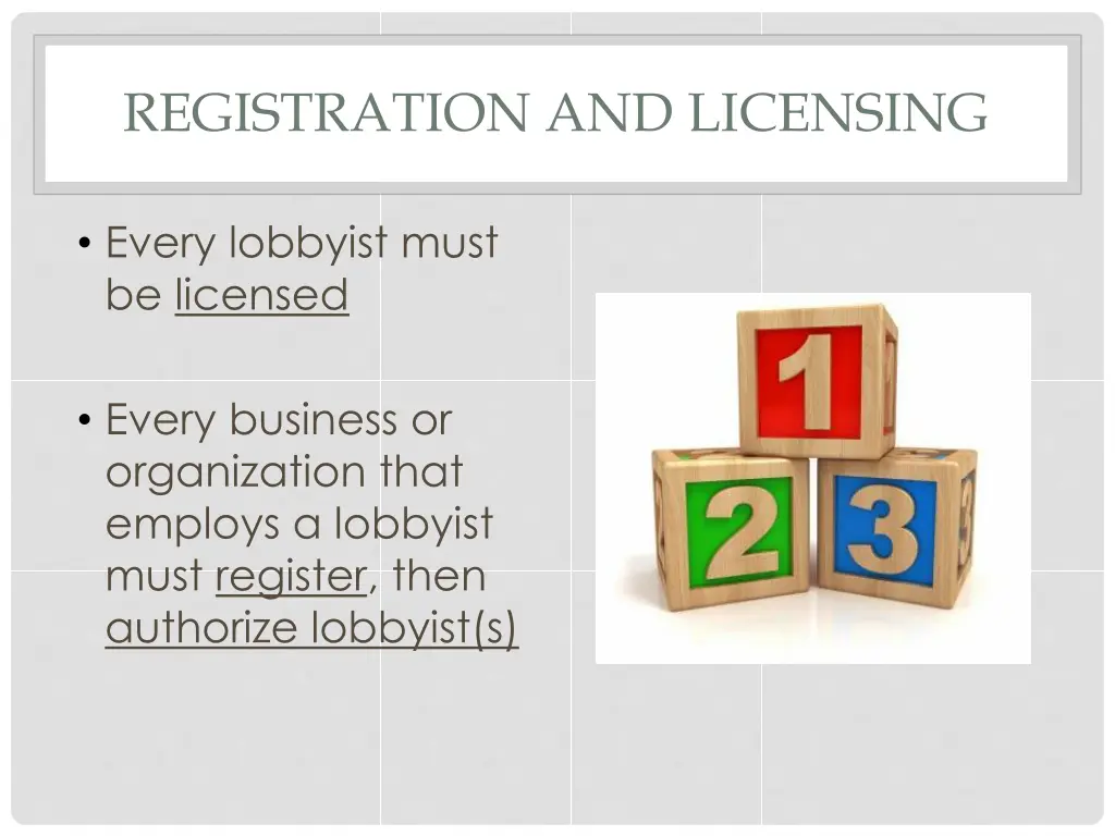 registration and licensing