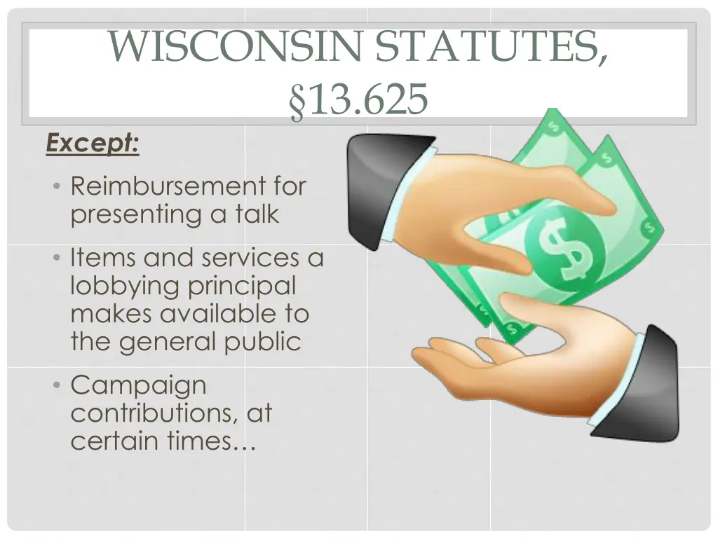 wisconsin statutes 13 625 except reimbursement