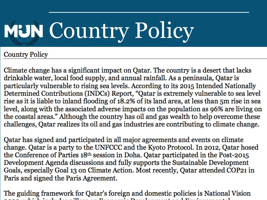 country policy 1
