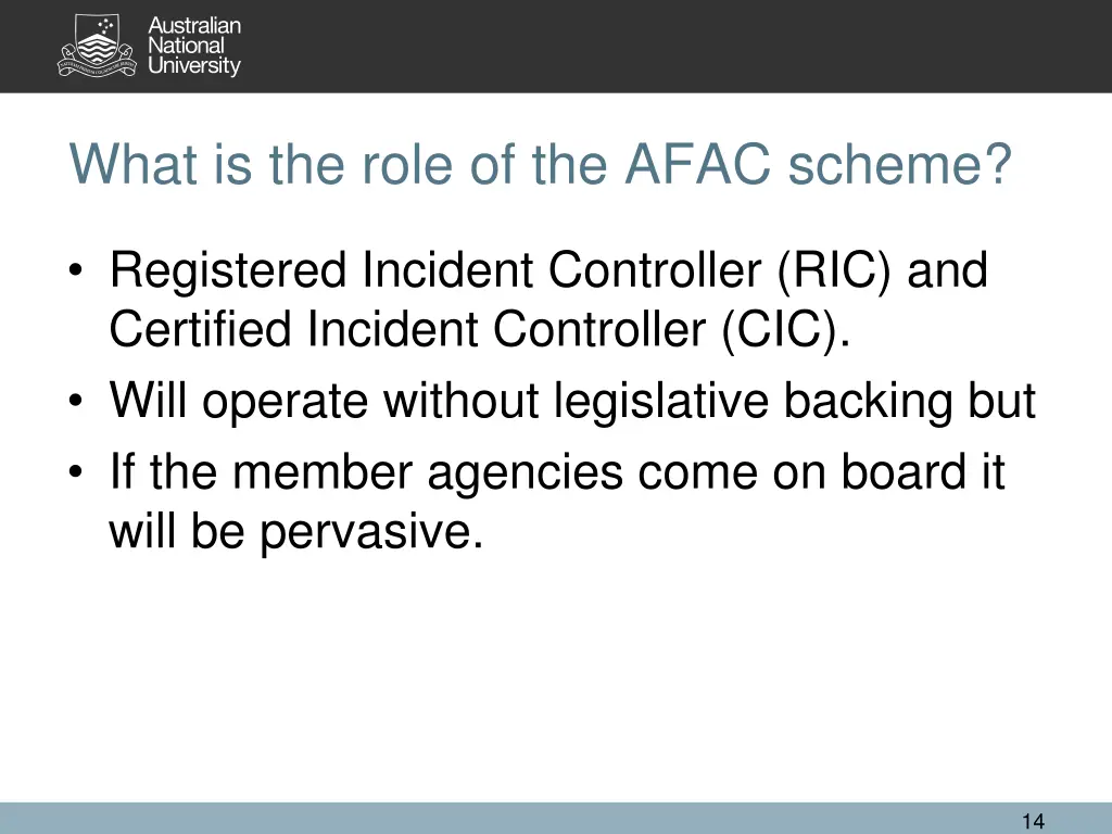 what is the role of the afac scheme