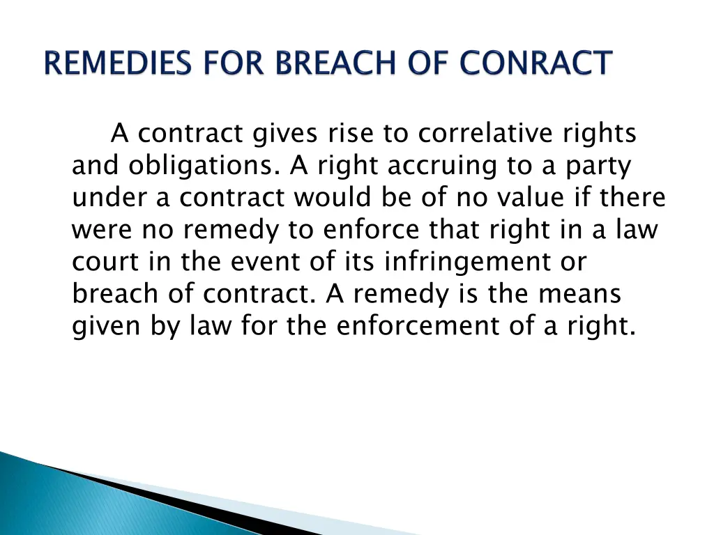 a contract gives rise to correlative rights