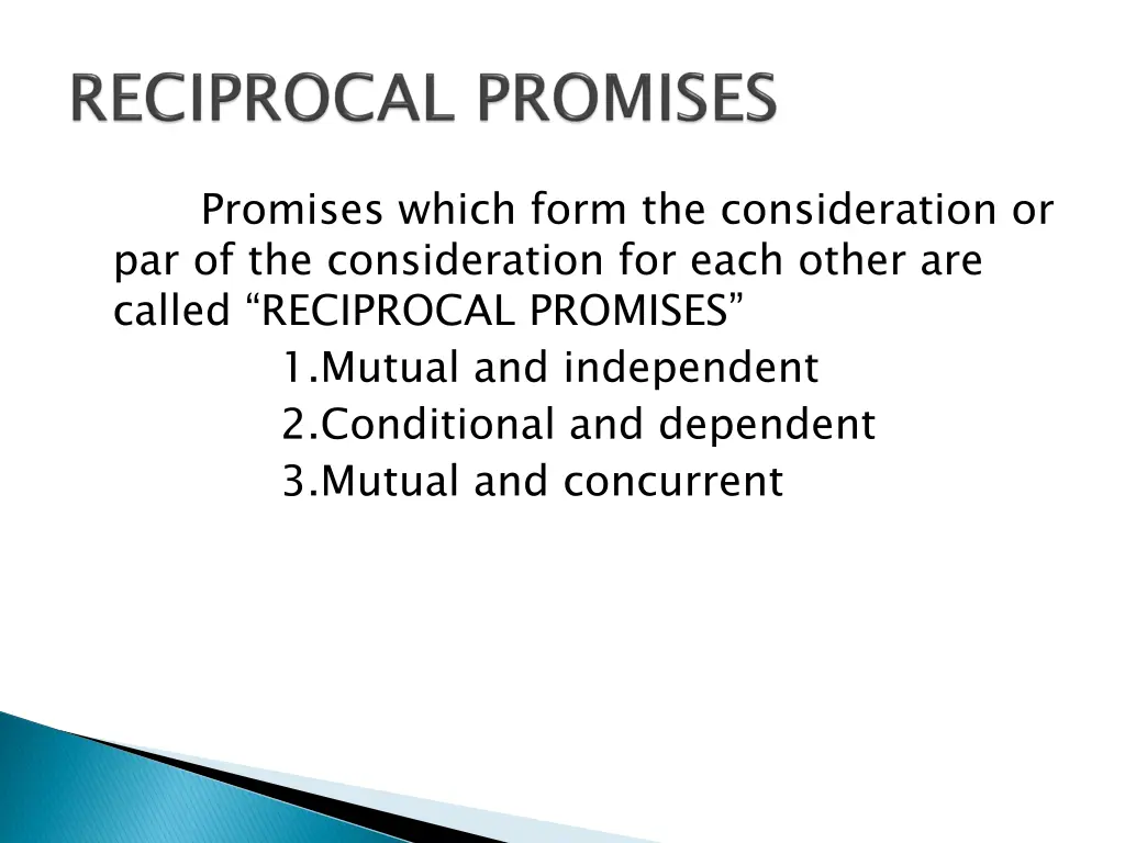 promises which form the consideration