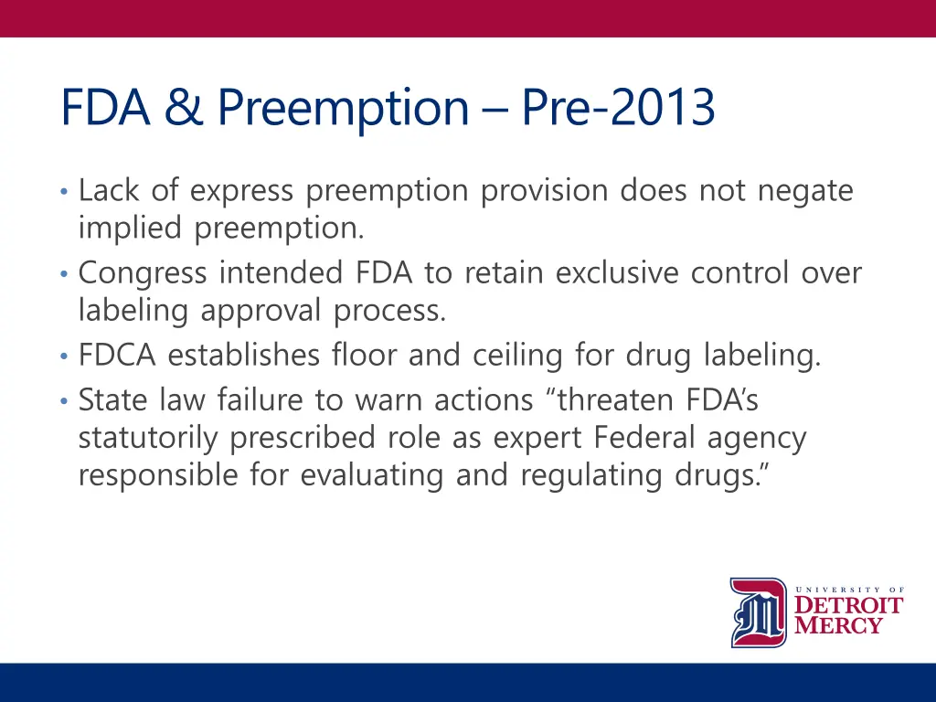 fda preemption pre 2013