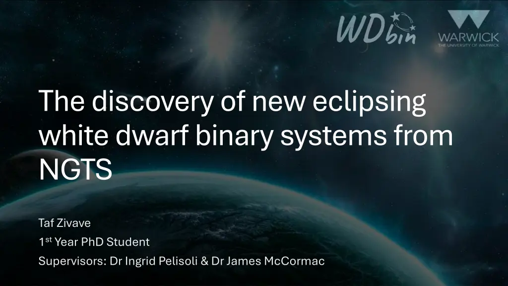 the discovery of new eclipsing white dwarf binary