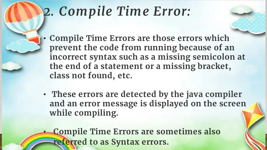2 compile time error