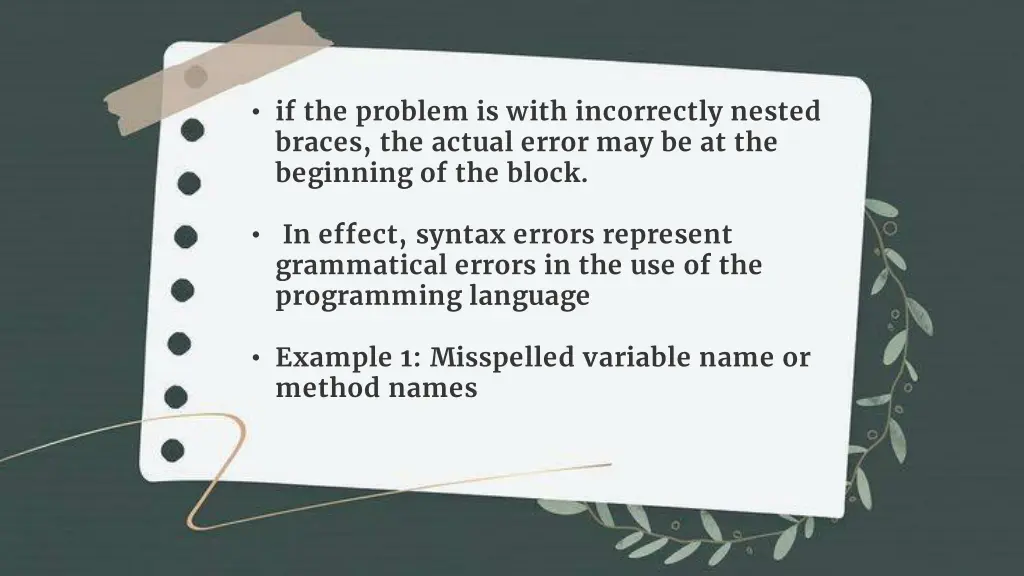 if the problem is with incorrectly nested braces