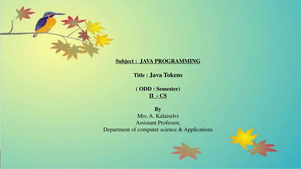 subject java programming
