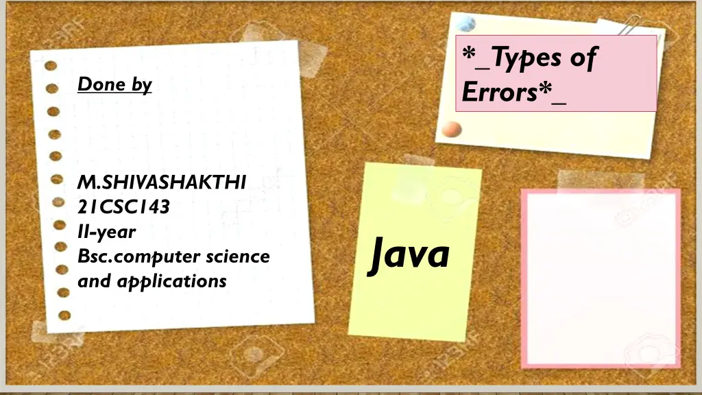 types of errors
