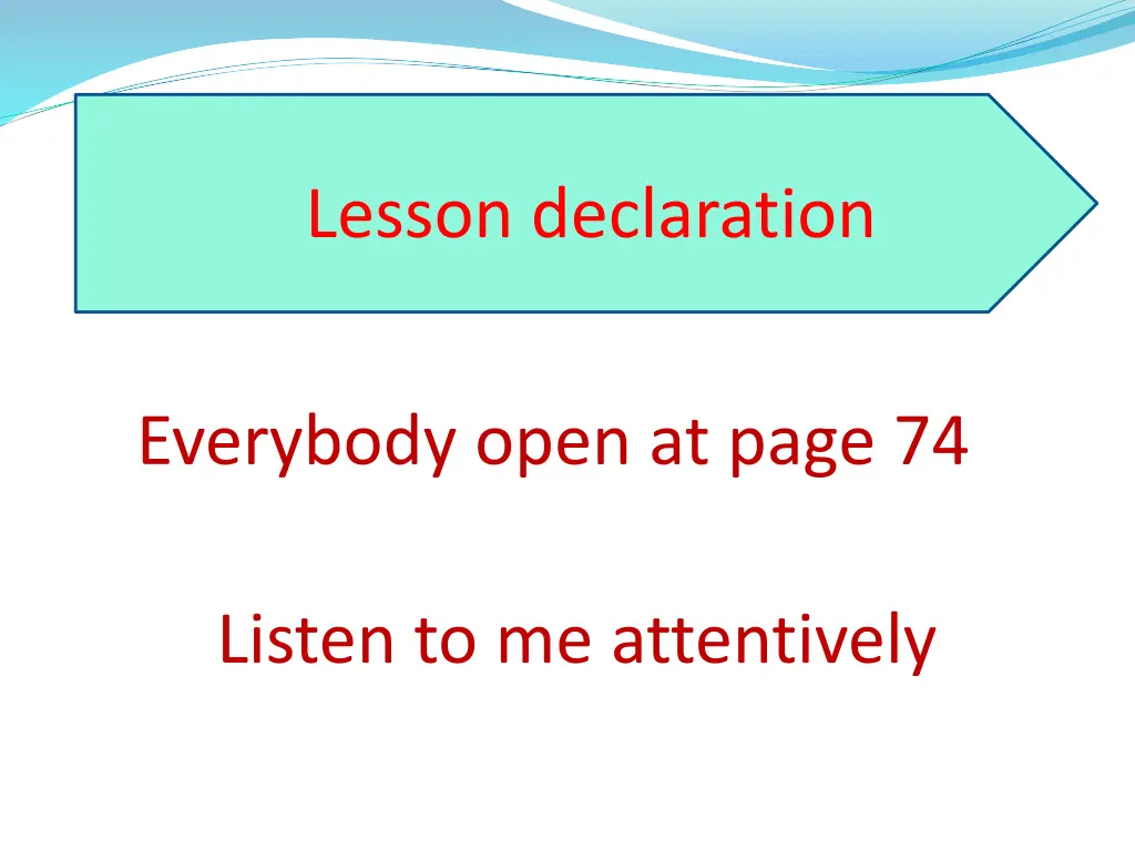 lesson declaration