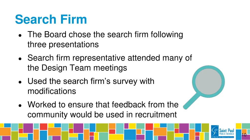 search firm the board chose the search firm