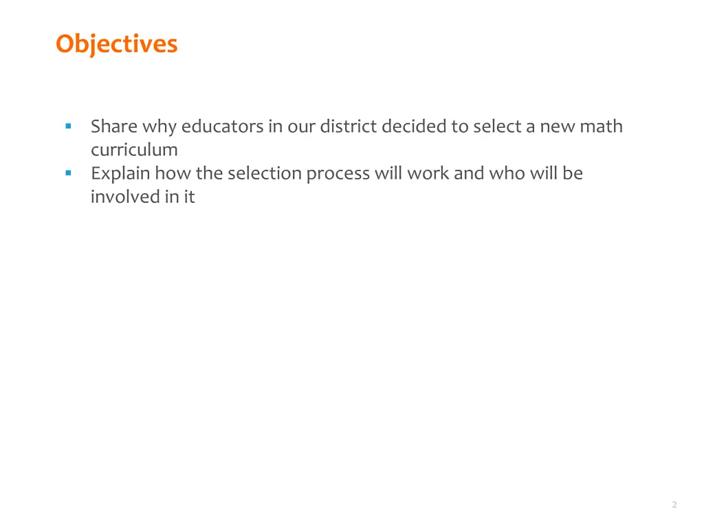 objectives