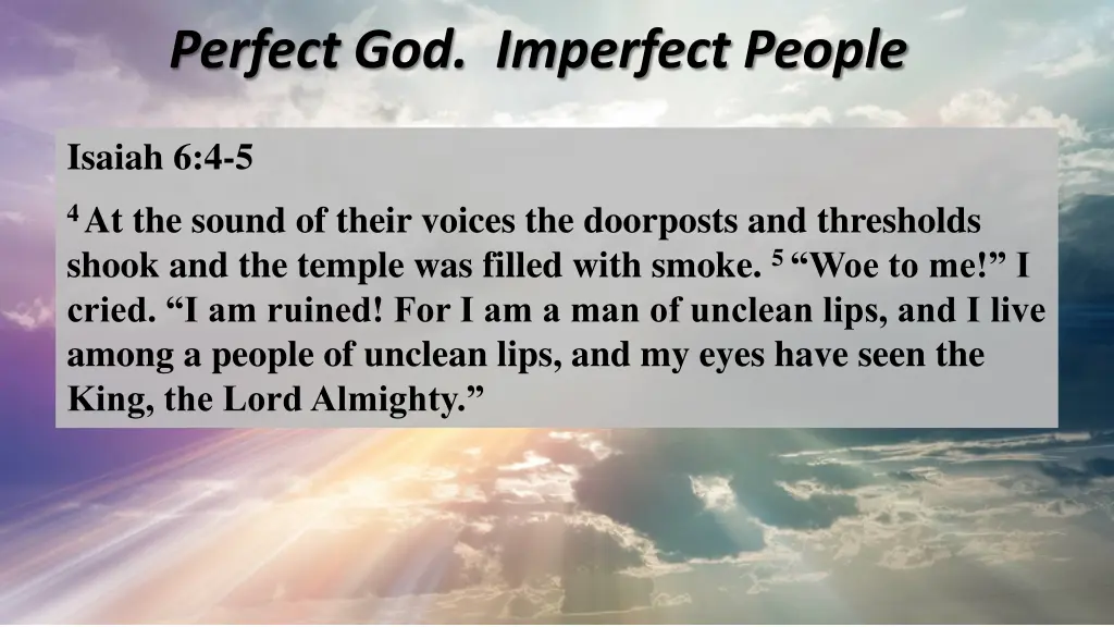 perfect god imperfect people 1