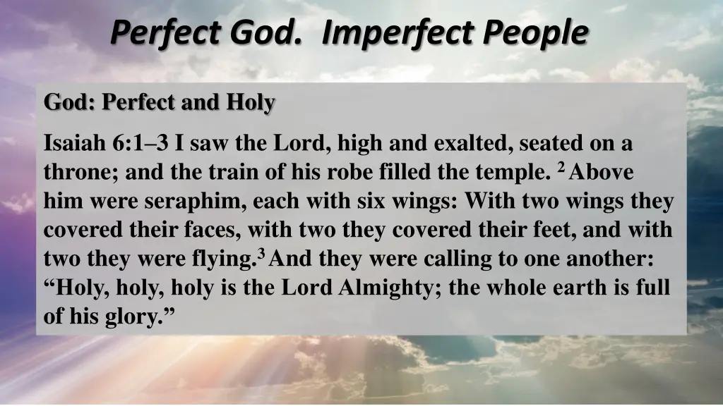 perfect god imperfect people
