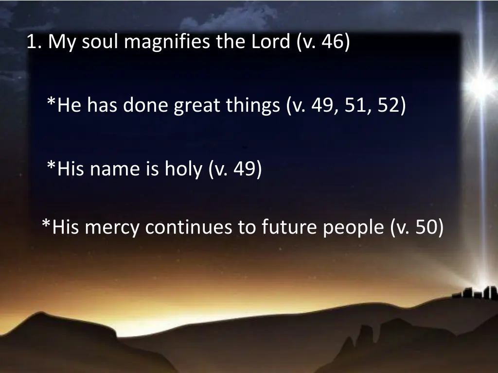 1 my soul magnifies the lord v 46