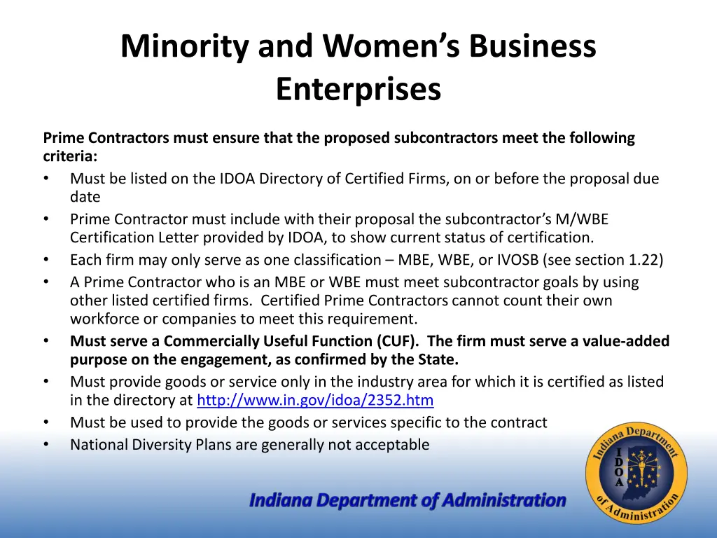 minority and women s business enterprises 1
