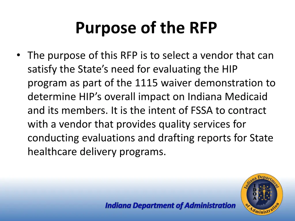 purpose of the rfp