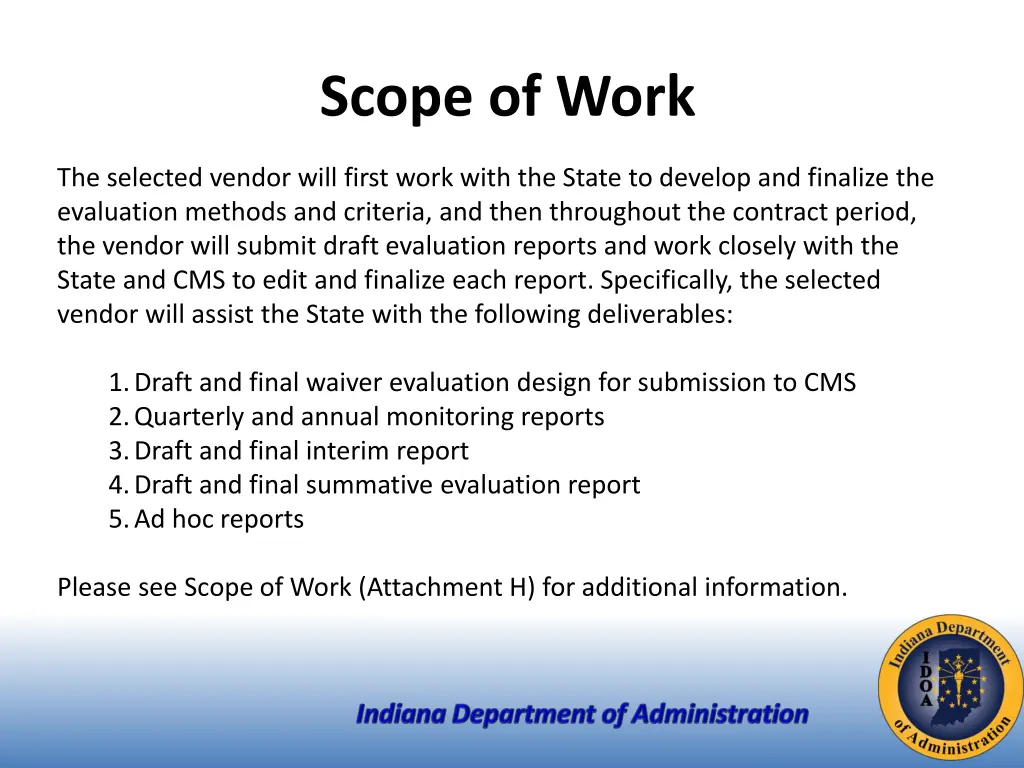 scope of work