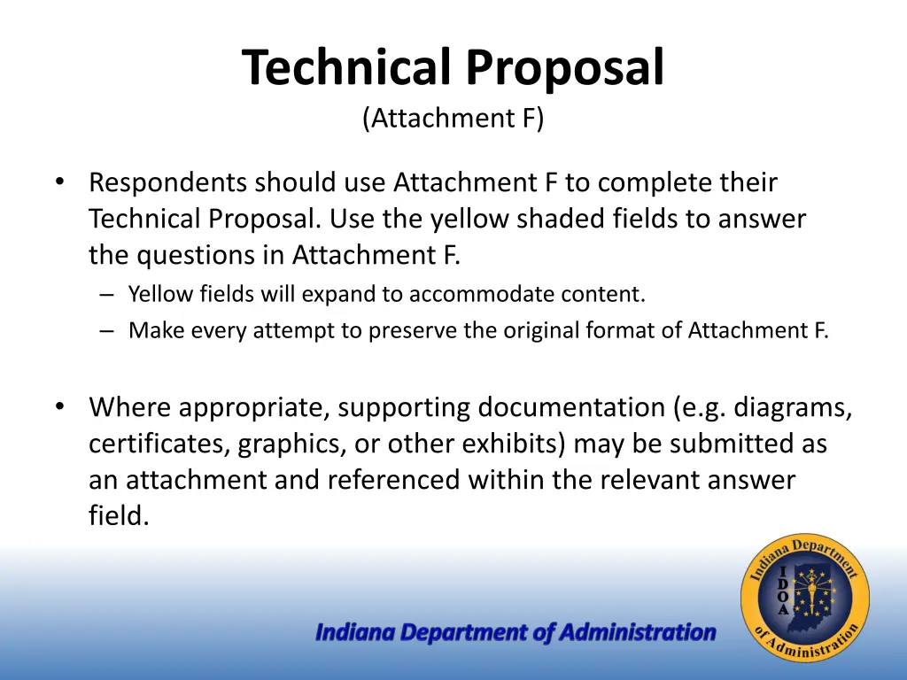 technical proposal attachment f