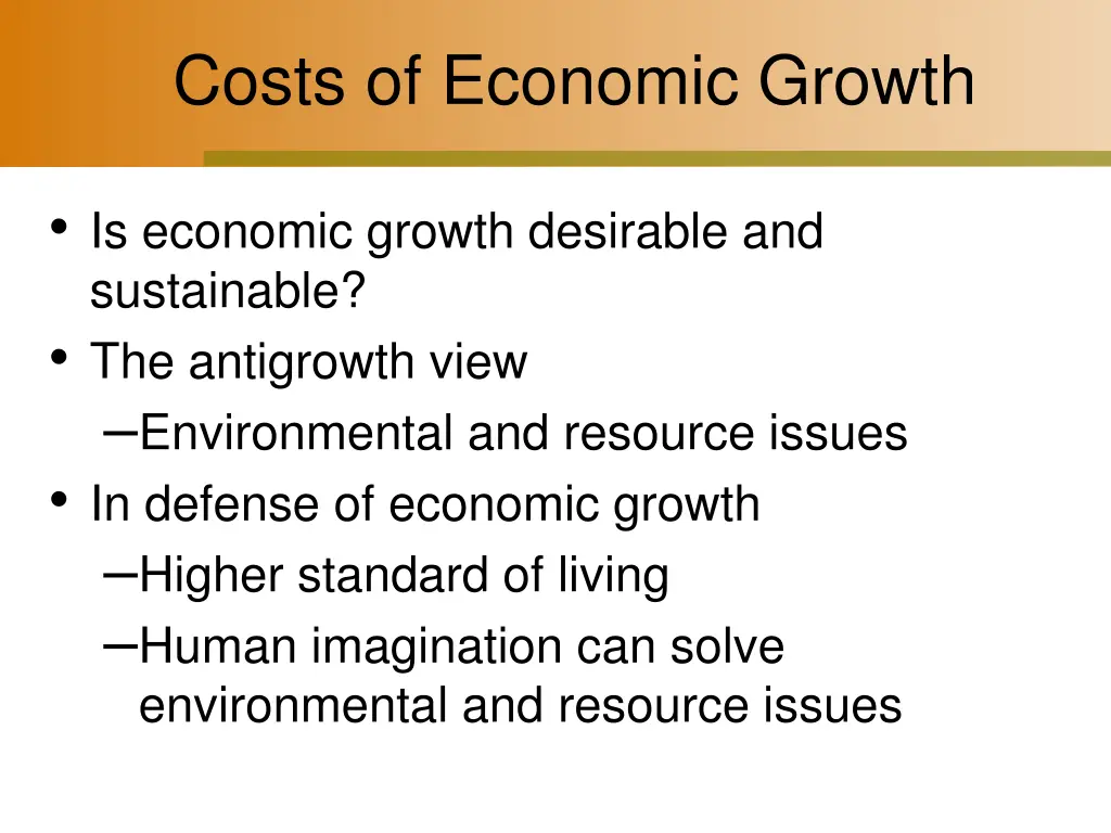 costs of economic growth