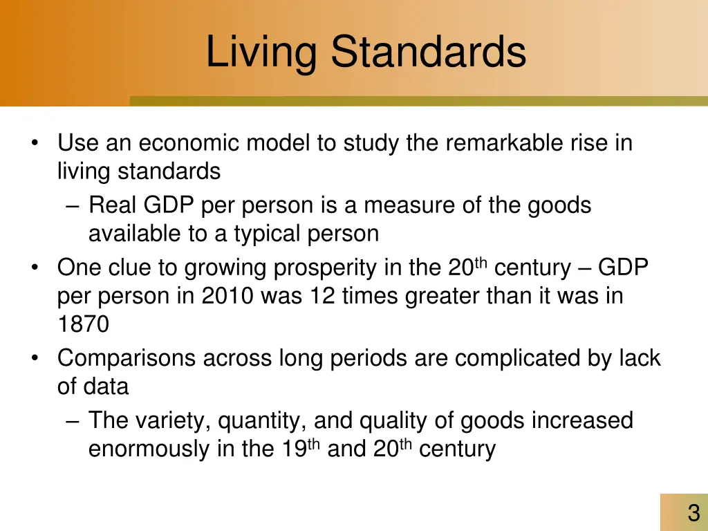 living standards